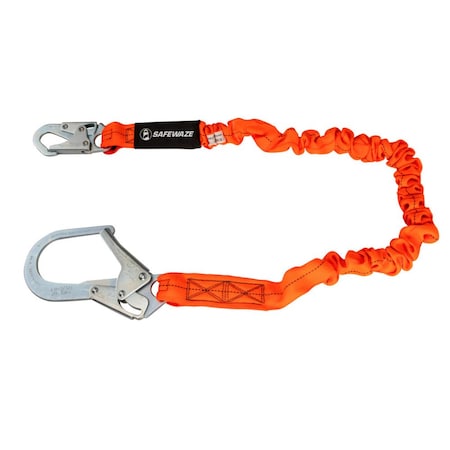 Safewaze V-Line 6' Stretch Internal Energy Absorbing Lanyard: Rebar Hook FS88595